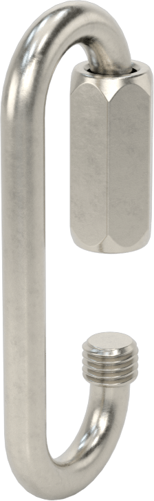 Oval Hızlı Bağlantı, Tip 316 Paslanmaz Çelik, 3/16" Kalınlık, 1/2" Açıklık, Kaldırma Amaçlı Değildir