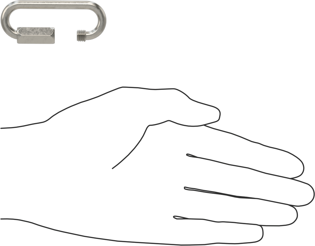 Oval Hızlı Bağlantı, Tip 316 Paslanmaz Çelik, 3/16" Kalınlık, 1/2" Açıklık, Kaldırma Amaçlı Değildir