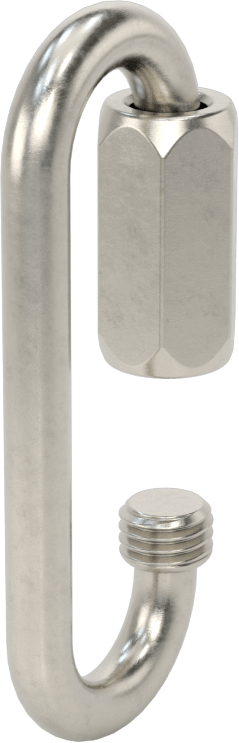 Oval Hızlı Bağlantı, Tip 316 Paslanmaz Çelik, 1/4" Kalınlık, 9/16" Açıklık, Kaldırma Amaçlı Değildir