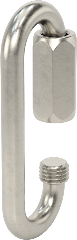 Oval Hızlı Bağlantı, Tip 316 Paslanmaz Çelik, 5/16" Kalınlık, 11/16" Açıklık, Kaldırma Amaçlı Değildir