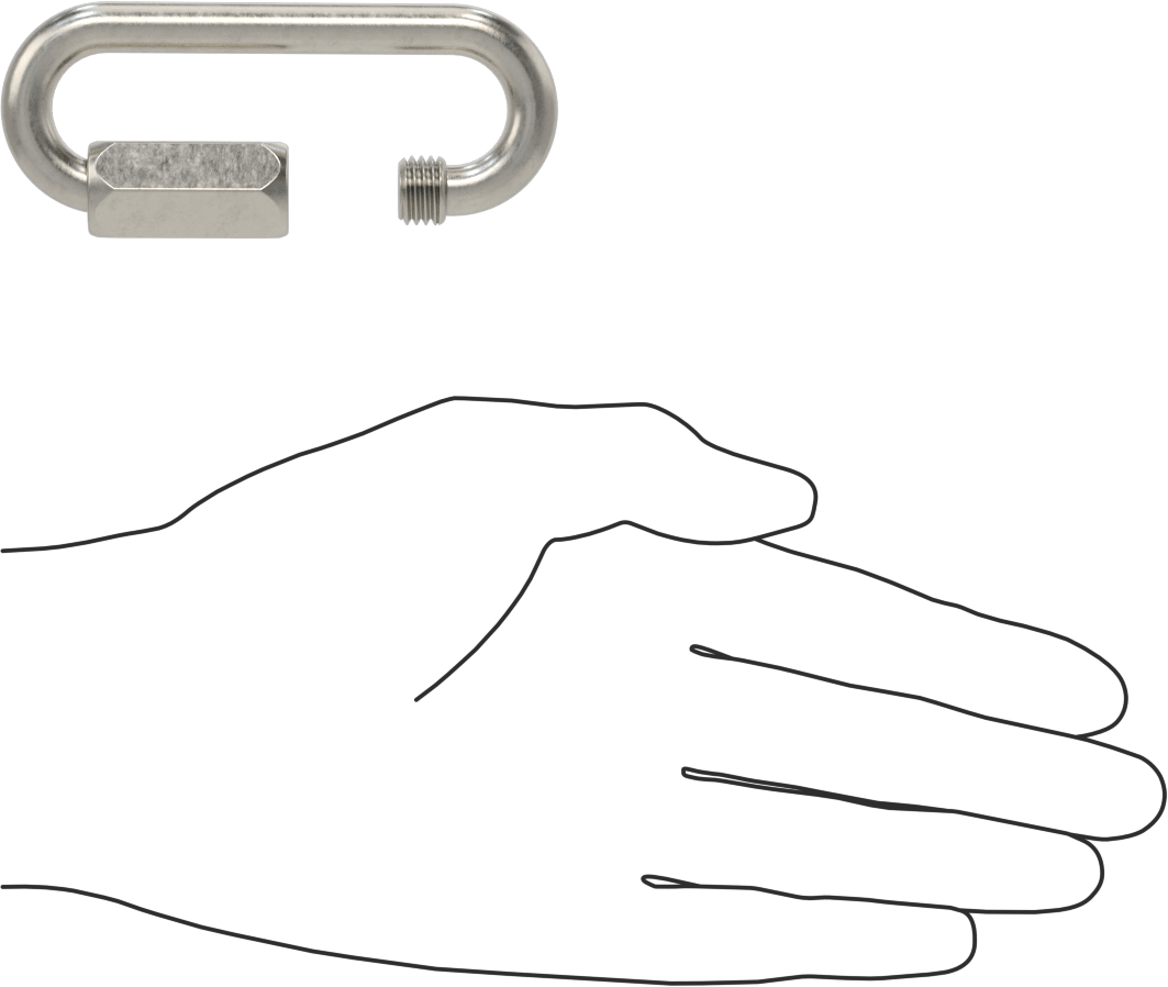 Oval Hızlı Bağlantı, Tip 316 Paslanmaz Çelik, 5/16" Kalınlık, 11/16" Açıklık, Kaldırma Amaçlı Değildir