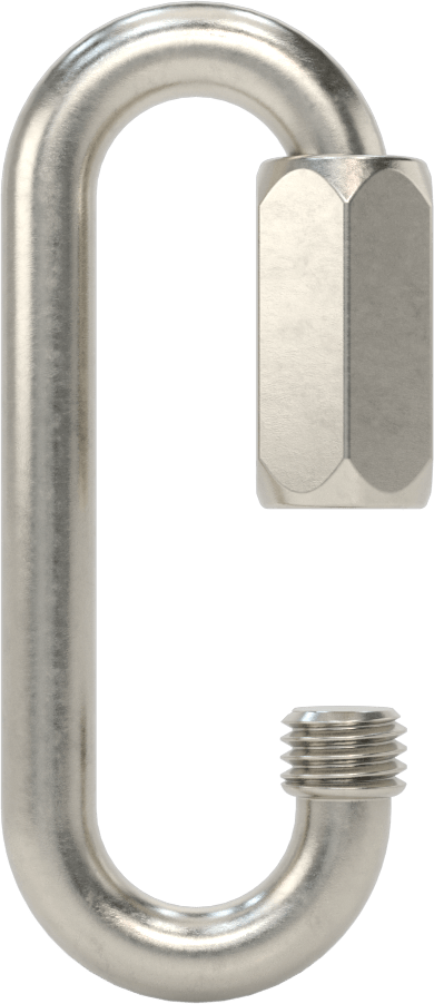 Oval Hızlı Bağlantı, Tip 316 Paslanmaz Çelik, 11/32" Kalınlık, 3/4" Açılır, Kaldırma Amaçlı Değildir