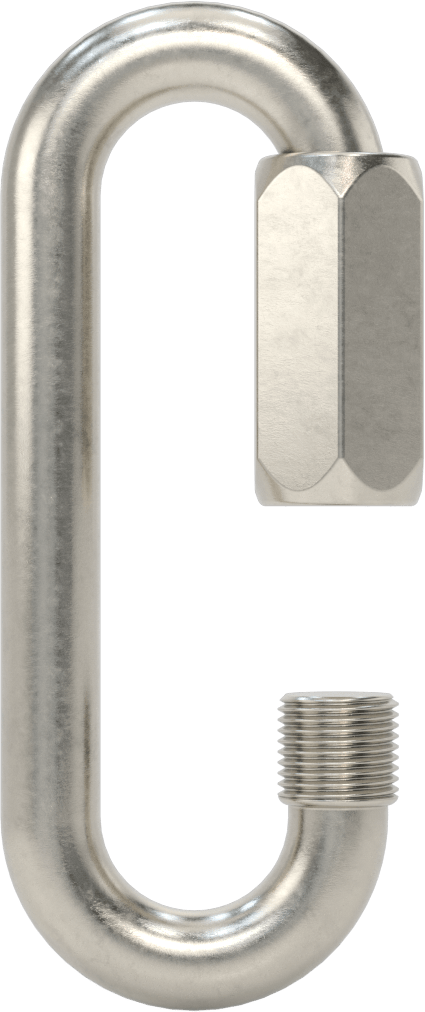 Oval Hızlı Bağlantı, Tip 316 Paslanmaz Çelik, 9/16" Kalınlık, 1-1/32" Açık, Kaldırma Amaçlı Değildir