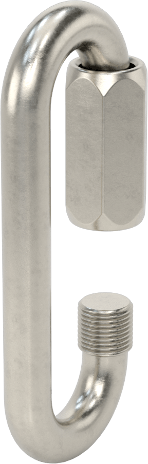 Oval Hızlı Bağlantı, Tip 316 Paslanmaz Çelik, 9/16" Kalınlık, 1-1/32" Açık, Kaldırma Amaçlı Değildir
