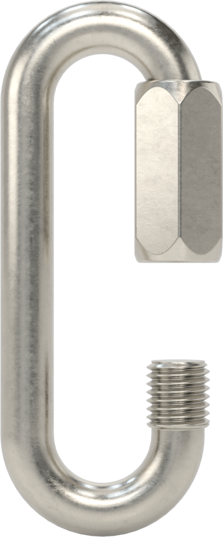 Oval Hızlı Bağlantı, Tip 316 Paslanmaz Çelik, 5/8" Kalınlık, 1-5/32" Açılır, Kaldırma Amaçlı Değildir
