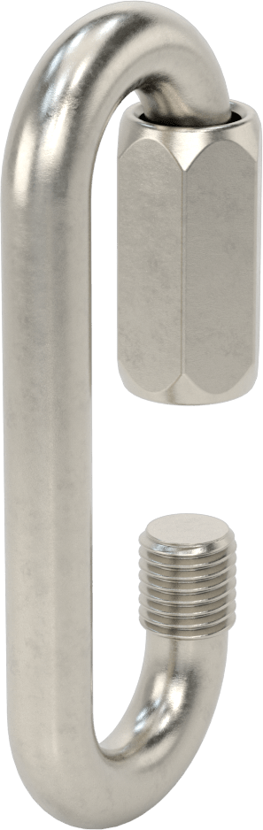 Oval Hızlı Bağlantı, Tip 316 Paslanmaz Çelik, 5/8" Kalınlık, 1-5/32" Açılır, Kaldırma Amaçlı Değildir