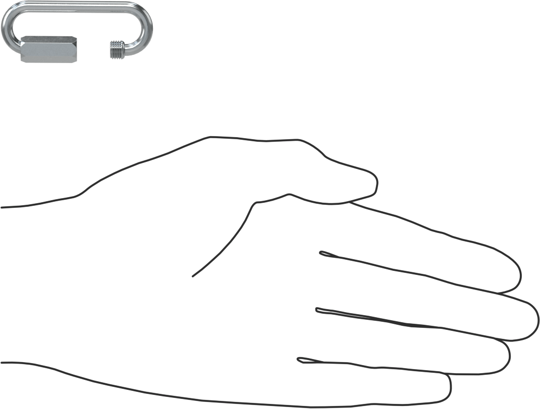 Oval Hızlı Bağlantı, Çinko Kaplı Çelik, 5/32" Kalınlık, 27/64" Açıklık, Kaldırma Amaçlı Değildir
