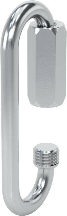 Oval Hızlı Bağlantı, Çinko Kaplı Çelik, 5/32" Kalınlık, 27/64" Açıklık, Kaldırma Amaçlı Değildir