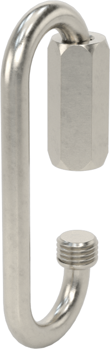 Oval Hızlı Bağlantı, Tip 316 Paslanmaz Çelik, 5/32" Kalınlık, 15/32" Açıklık, Kaldırma Amaçlı Değildir