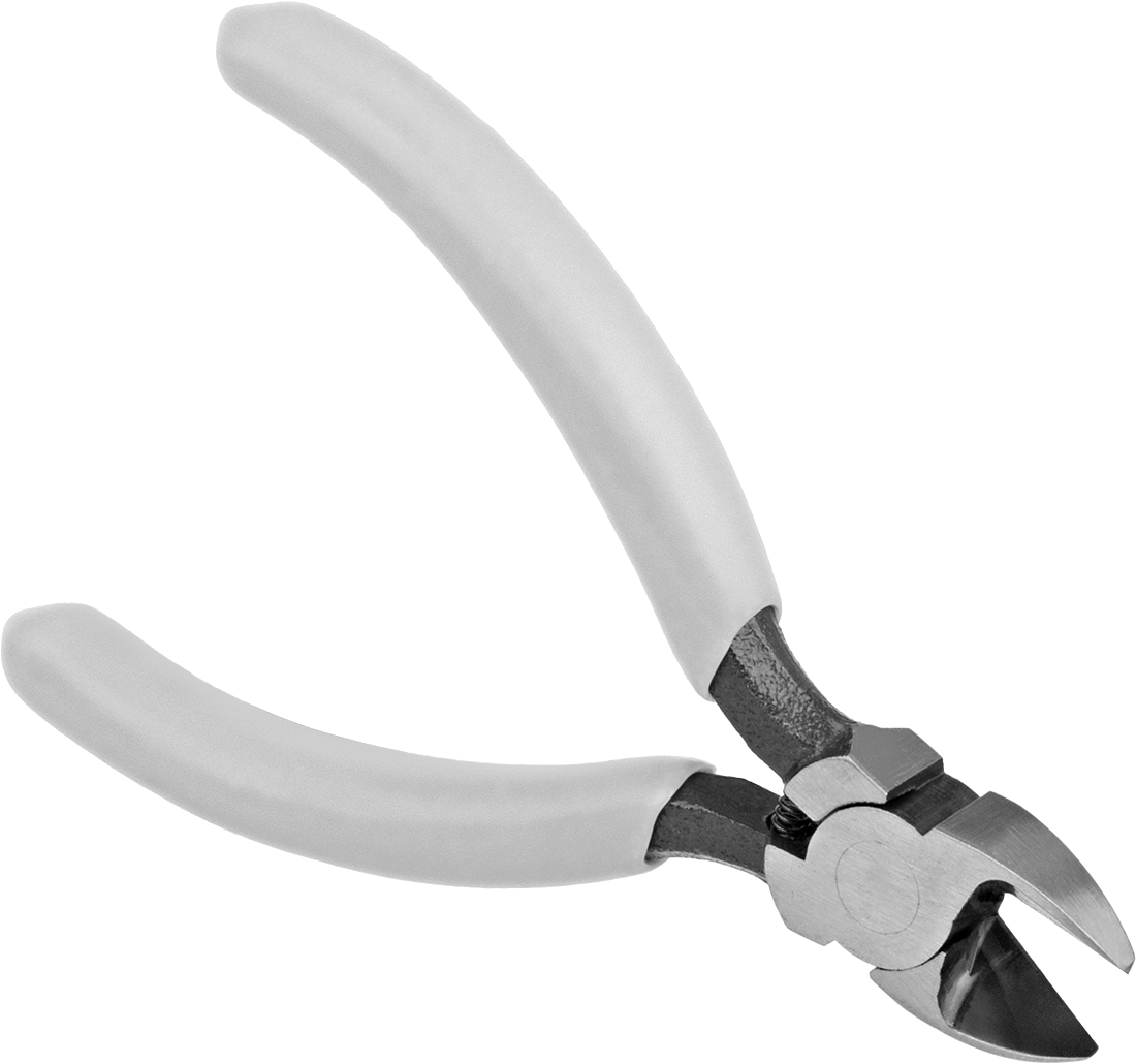 Oval Başlı ve Yastıklı Tutamaklı Tel Kesiciler, Statik Kontrol, 4-1/2" Toplam Uzunluk, Sivri Kesim