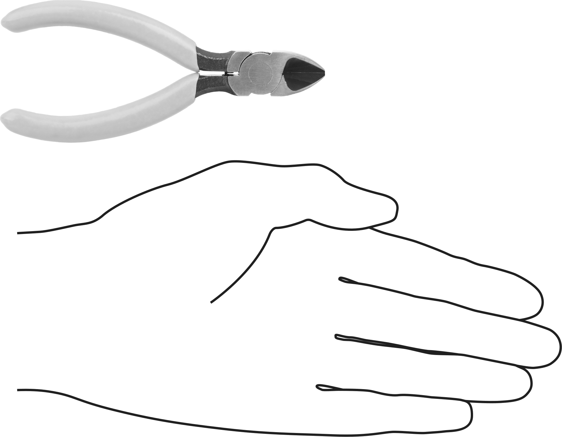 Oval Başlı ve Yastıklı Tutamaklı Tel Kesiciler, Statik Kontrol, 4-1/2" Toplam Uzunluk, Sivri Kesim