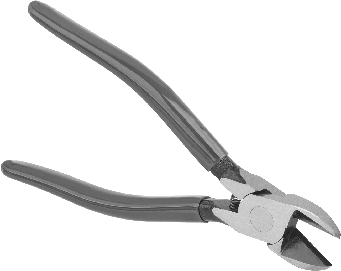 Oval Başlı ve Yastıklı Tutamaklı Tel Kesiciler, 7-1/2" Toplam Uzunluk, Yay Destekli Çene Açma