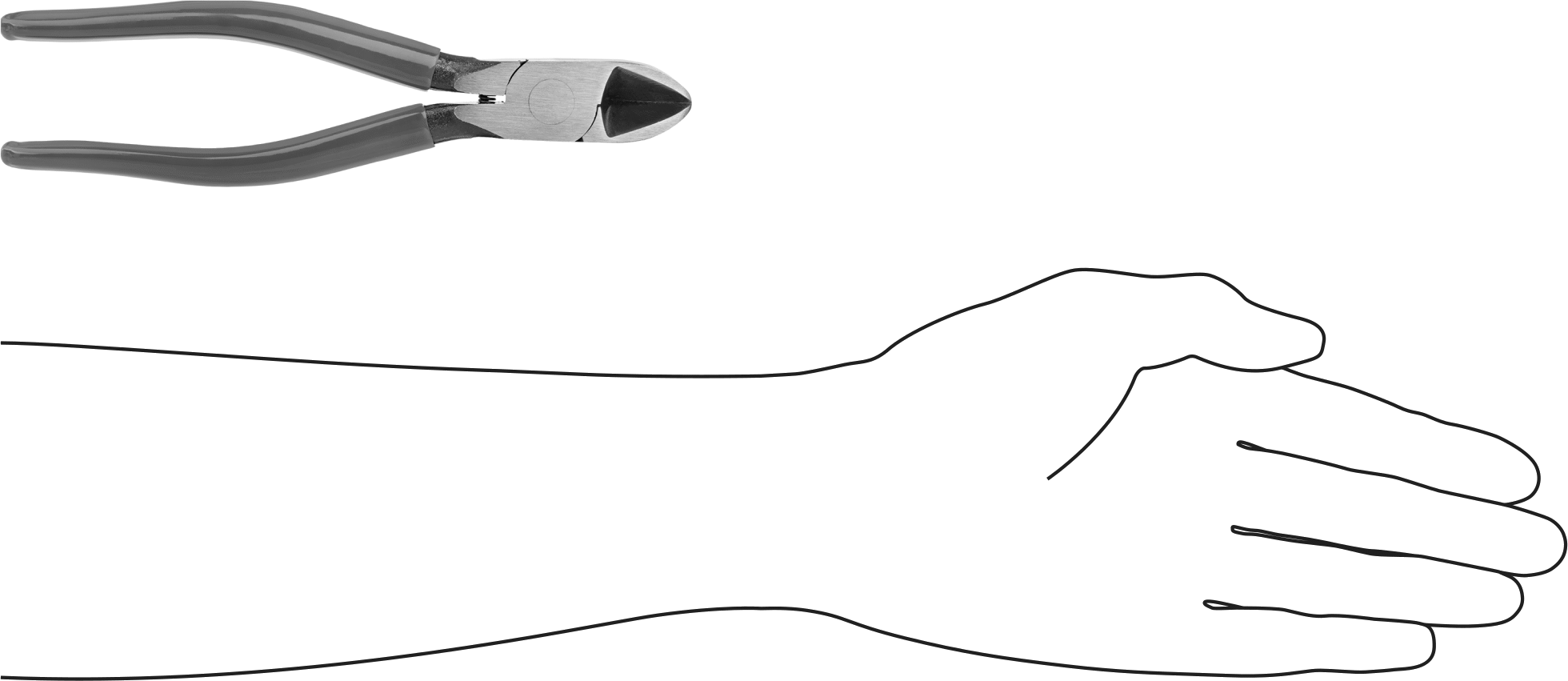 Oval Başlı ve Yastıklı Tutamaklı Tel Kesiciler, 7-1/2" Toplam Uzunluk, Yay Destekli Çene Açma