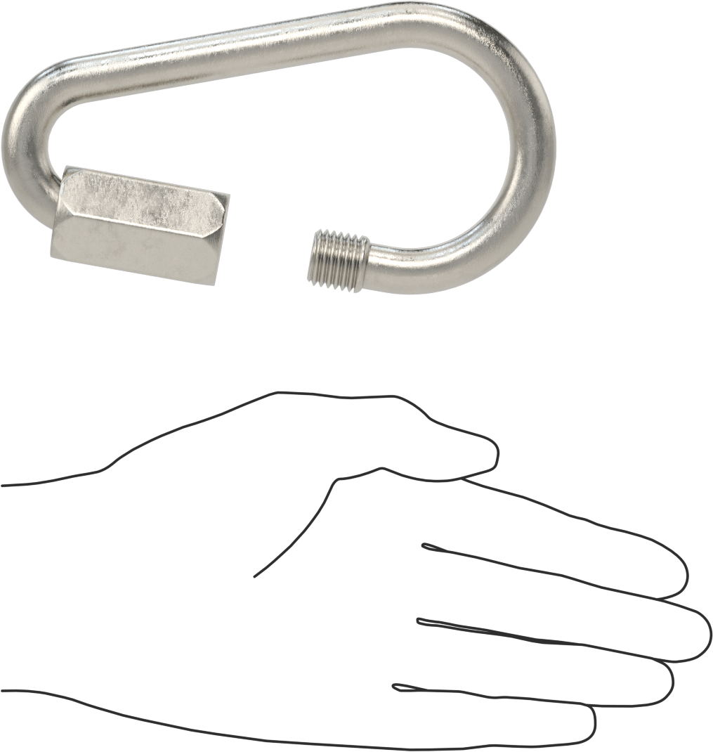 Armut Şeklinde Hızlı Bağlantı, Tip 316 Paslanmaz Çelik, 1/2" Kalınlık, Kaldırma Amaçlı Değildir