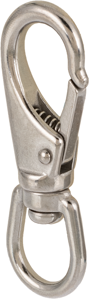 Döner Gözlü Karabina, 316 Paslanmaz Çelik, 1/4" Açıklık Genişliği, 2-1/4" Kullanılabilir Uzunluk