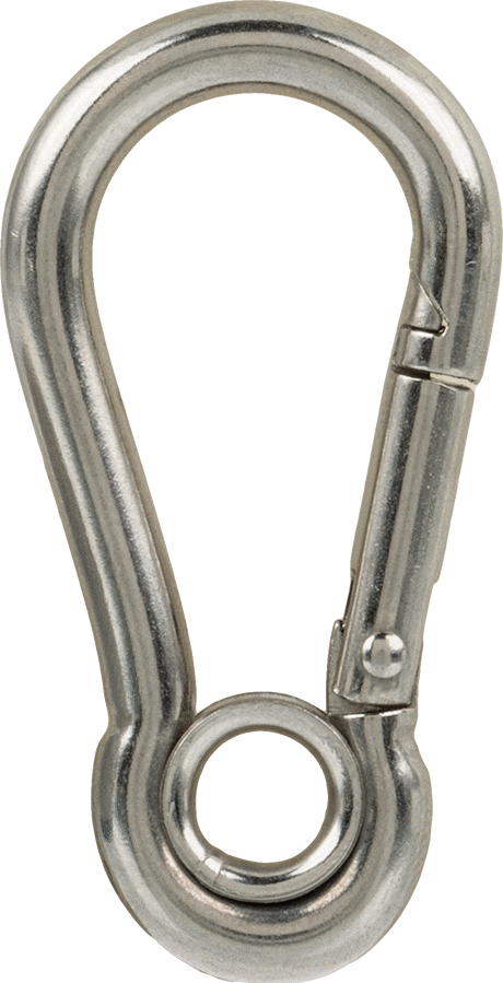 316 Paslanmaz Çelik Karabina - Kaldırma Amaçlı Değildir, 100 lbs. Kapasite, 3/16" Kalınlık, 1/4" Açıklık Genişliği
