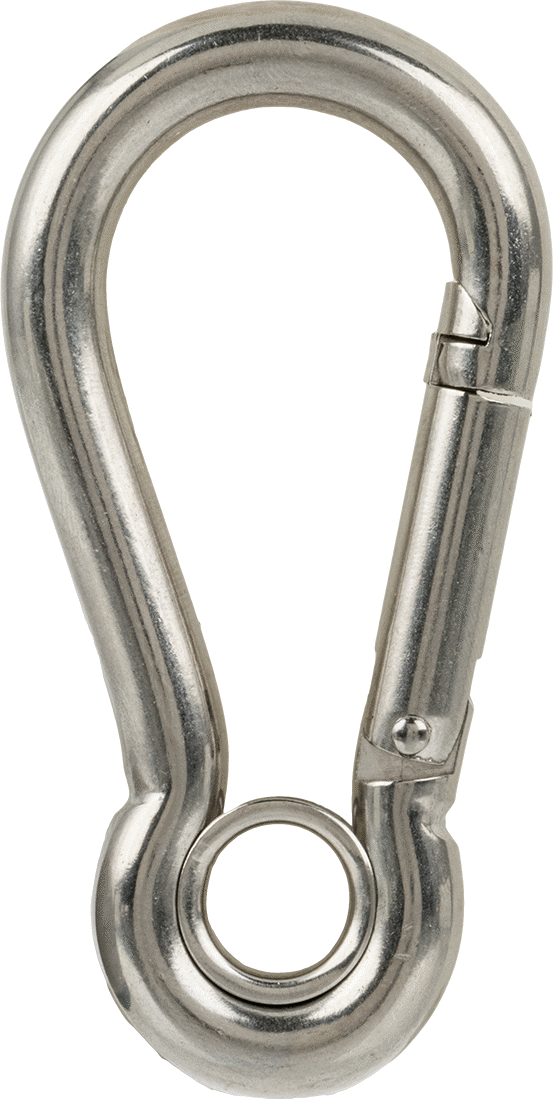 316 Paslanmaz Çelik Karabina - Kaldırma Amaçlı Değildir, 400 lbs. Kapasite, 3/8" Kalınlık, 1/2" Açıklık Genişliği