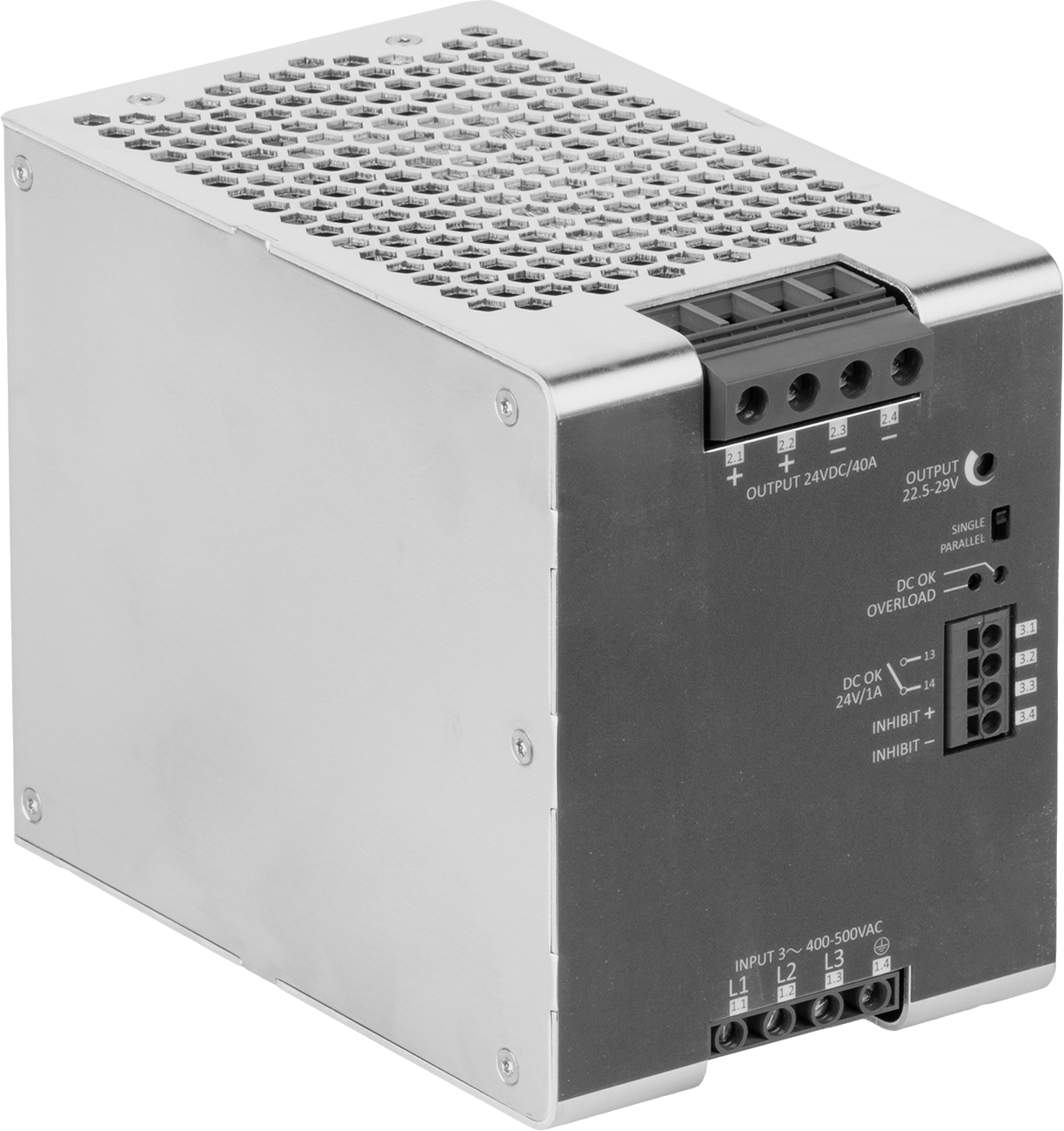 DIN Rayına Monte Güç Kaynağı, Üç Fazlı, 24V DC, 40A