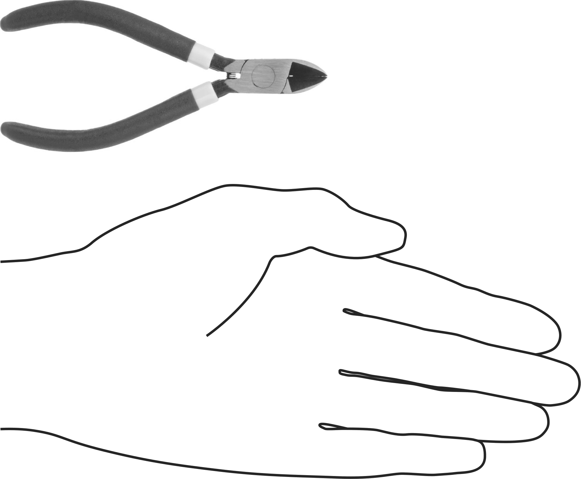 Tel Kesiciler, Oval Başlı ve Yastıklı Tutma Yeri ile, 4-1/4" Toplam Uzunluk