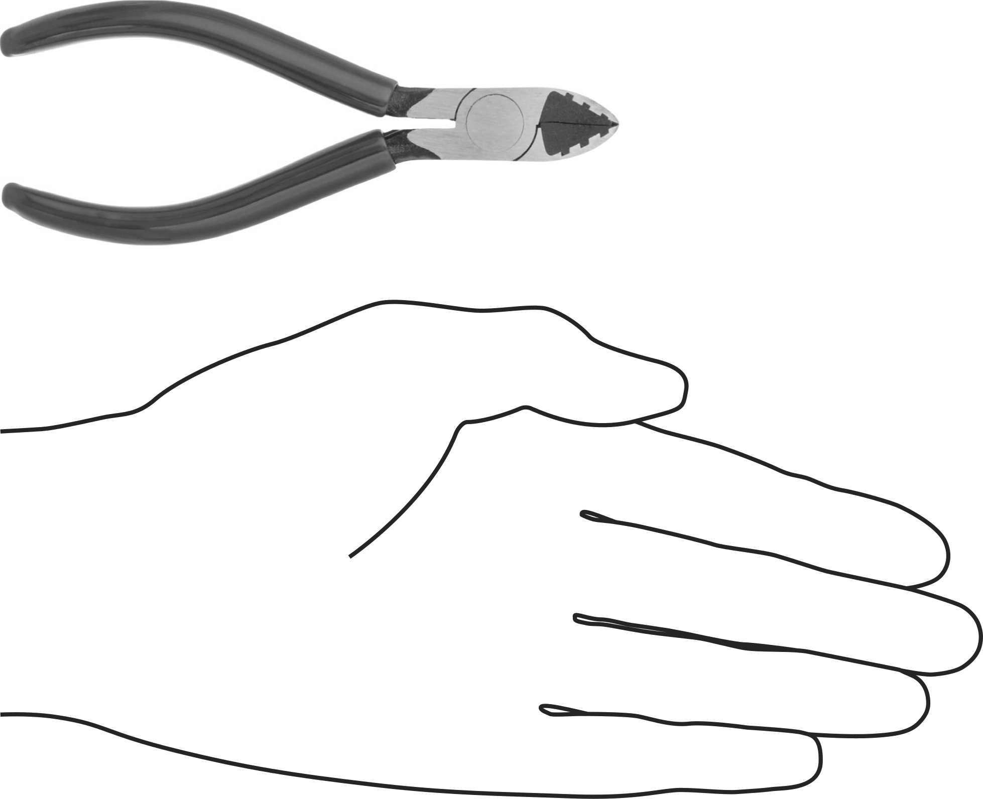 Tel Kesiciler, Oval Başlık ve Yastıklı Tutamak, Sivri Kesim, 4-1/2" Toplam Uzunluk