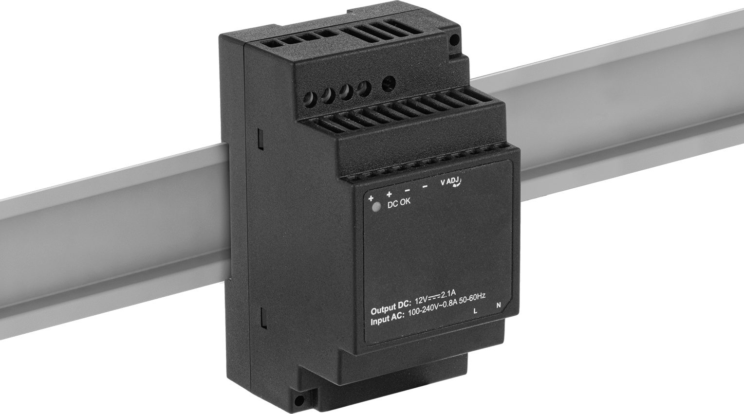 Motor Çalıştırmalı DIN Rayına Monte Güç Kaynağı, Tek Faz, 12V DC, 2.1A