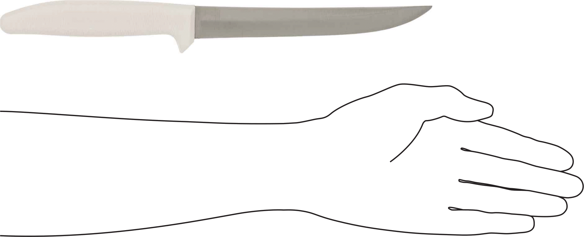Kemik Sıyırma Bıçağı, 10-1/2“ Uzunluk, 6” Bıçak ve Plastik Sap