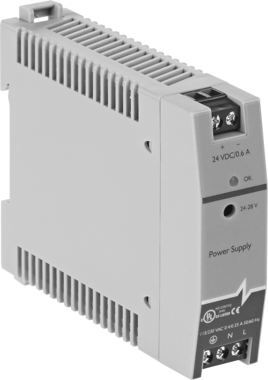 Kompakt Motor Çalıştırma DIN Raylı Güç Kaynağı, 24V DC, 0.6A