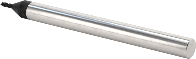 Elmas Kaplı Karbür Uçlu Freze, Kare Uç, 4 Yiv, 1/32" Freze Çapı, 1-1/2" Toplam Uzunluk