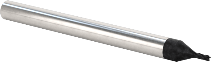Elmas Kaplı Karbür Uçlu Freze, Kare Uç, 4 Yiv, 1/32" Freze Çapı, 1-1/2" Toplam Uzunluk
