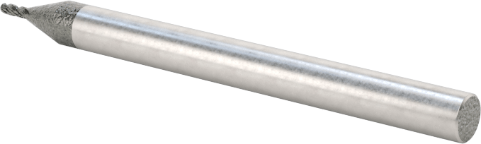 Elmas Kaplı Karbür Uçlu Freze, Bilyalı Uç, 4 Kanallı, 1/32" Freze Çapı, 1-1/2" Toplam Uzunluk