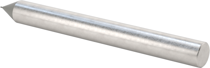 Elmas Kaplı Karbür Uçlu Freze, Bilyalı Uç, 2 Yiv, 0,2 mm Freze Çapı, 40 mm Toplam Uzunluk