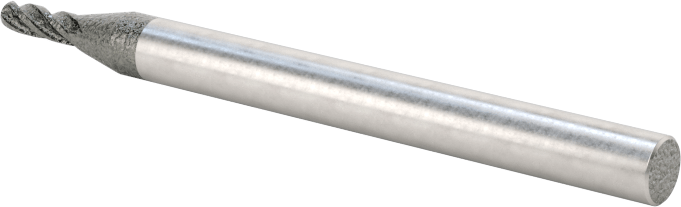Elmas Kaplı Karbür Uçlu Freze, Bilyalı Uç, 4 Kanallı, 1/16" Freze Çapı, 1-1/2" Toplam Uzunluk