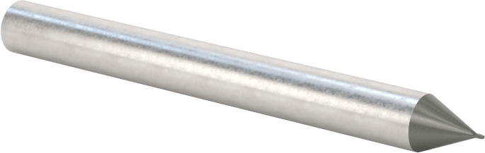 Elmas Kaplı Karbür Uçlu Freze, Bilyalı Uç, 2 Yiv, 0,3 mm Freze Çapı, 40 mm Toplam Uzunluk
