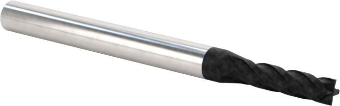 Elmas Kaplı Karbür Uçlu Freze, Kare Uç, 4 Yiv, 3/32" Freze Çapı, 1-1/2" Toplam Uzunluk