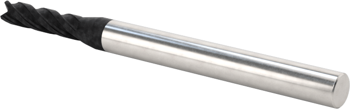 Elmas Kaplı Karbür Uçlu Freze, Kare Uç, 4 Yiv, 3/32" Freze Çapı, 1-1/2" Toplam Uzunluk