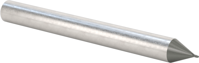 Elmas Kaplı Karbür Uçlu Freze, Bilyalı Uç, 2 Yiv, 0,4 mm Freze Çapı, 40 mm Toplam Uzunluk