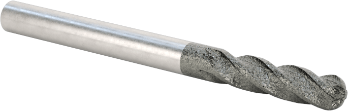 Elmas Kaplı Karbür Uçlu Freze, Bilyalı Uç, 4 Kanallı, 1/8" Freze Çapı, 1-1/2" Toplam Uzunluk
