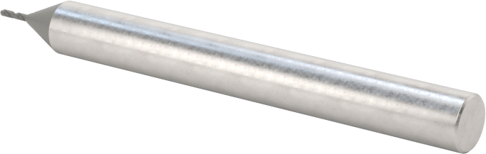 Elmas Kaplı Karbür Uçlu Freze, Bilyalı Uç, 2 Yiv, 0,5 mm Freze Çapı, 40 mm Toplam Uzunluk