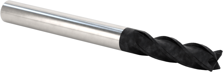 Elmas Kaplı Karbür Uçlu Freze, Kare Uç, 4 Yiv, 3/16" Freze Çapı, 2" Toplam Uzunluk