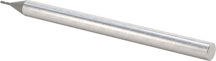 Elmas Kaplı Karbür Uçlu Freze, Bilyalı Uç, 2 Yiv, 0,6 mm Freze Çapı, 60 mm Toplam Uzunluk