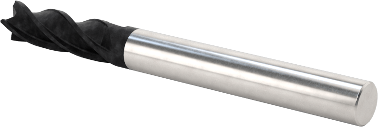 Elmas Kaplı Karbür Uçlu Freze, Kare Uç, 4 Yiv, 1/4" Freze Çapı, 2-1/2" Toplam Uzunluk