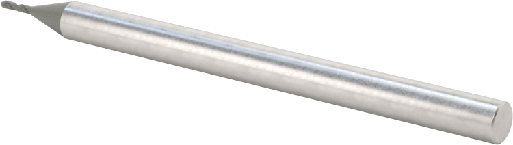 Elmas Kaplı Karbür Uçlu Freze, Bilyalı Uç, 2 Yiv, 0,8 mm Freze Çapı, 60 mm Toplam Uzunluk