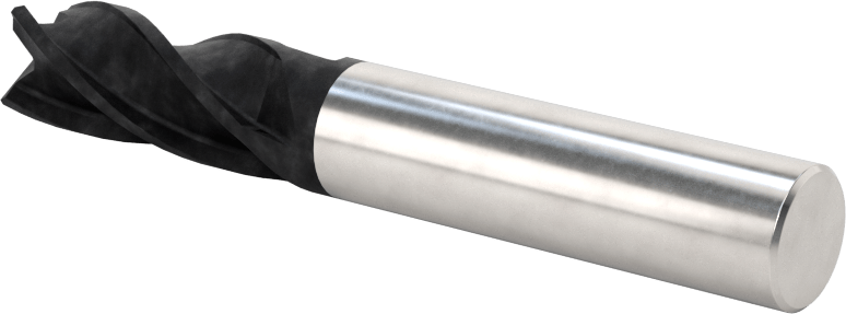 Elmas Kaplı Karbür Uçlu Freze, Kare Uç, 4 Yiv, 3/8" Freze Çapı, 2-1/2" Toplam Uzunluk