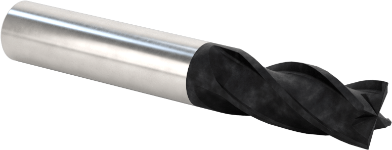 Elmas Kaplı Karbür Uçlu Freze, Kare Uç, 4 Yiv, 3/8" Freze Çapı, 2-1/2" Toplam Uzunluk