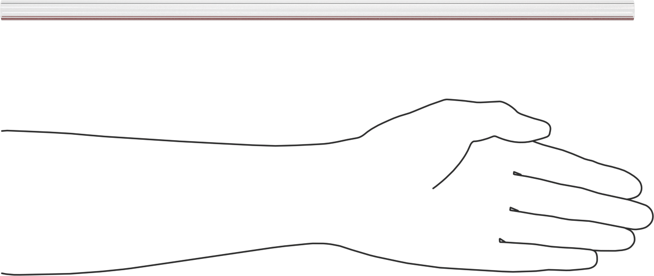 Kırmızı Çizgili Boru Şeklinde Ölçüm Camı, 1/2" OD, 16" Uzunluk