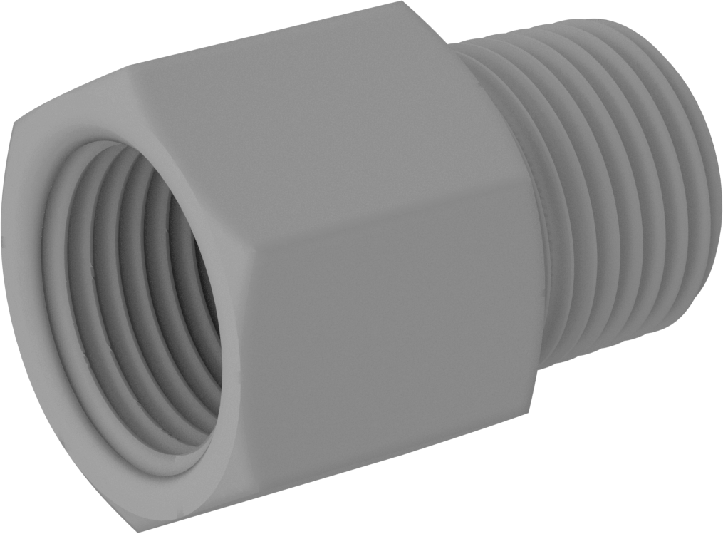 Yağ için Plastik Boru Bağlantı Parçası, Düz Adaptör, 1/2 NPT Dişi x 1/2 NPT Erkek