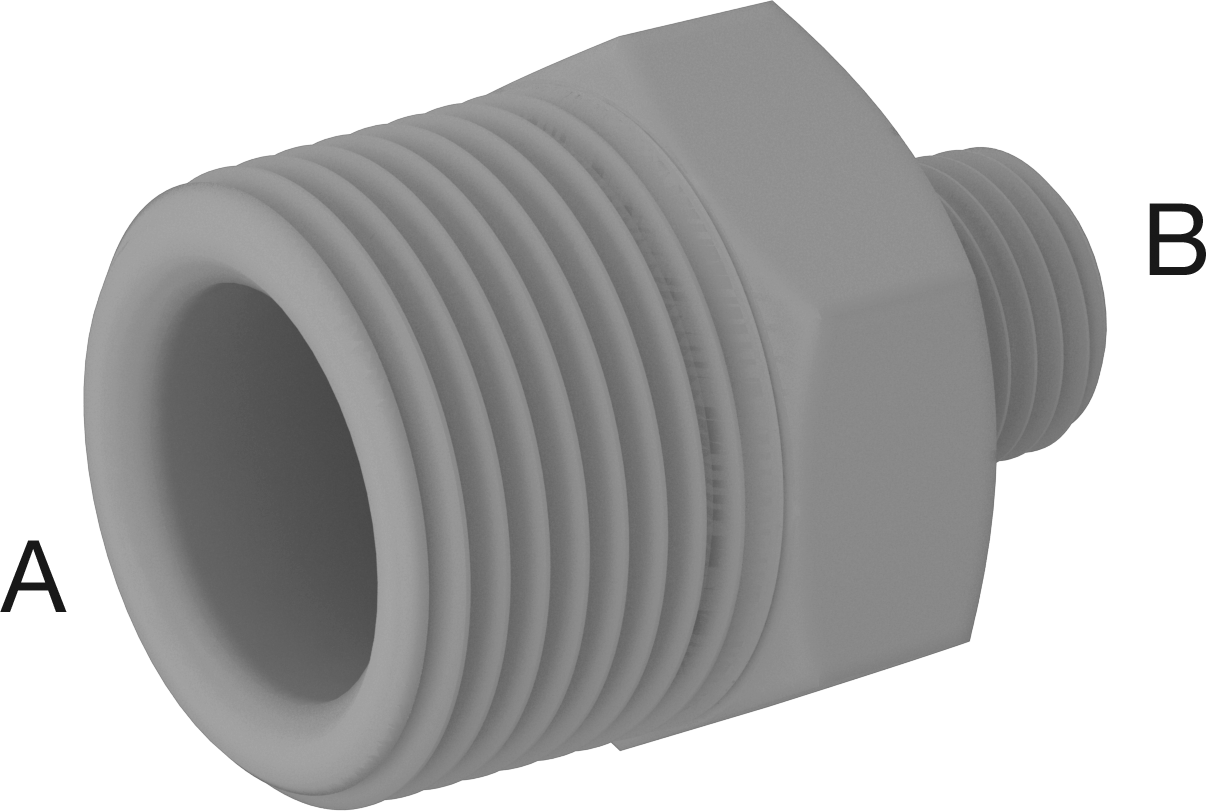 Yağ için Plastik Boru Bağlantı Parçası, Düz Redüktör, 3/4 NPT Erkek x 1/4 NPT Erkek