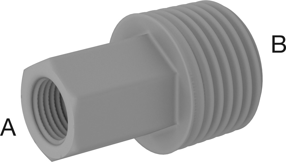Yağ için Plastik Boru Bağlantı Parçası, Düz Redüksiyon Adaptörü, 1/8 Dişi x 1/2 Erkek NPT