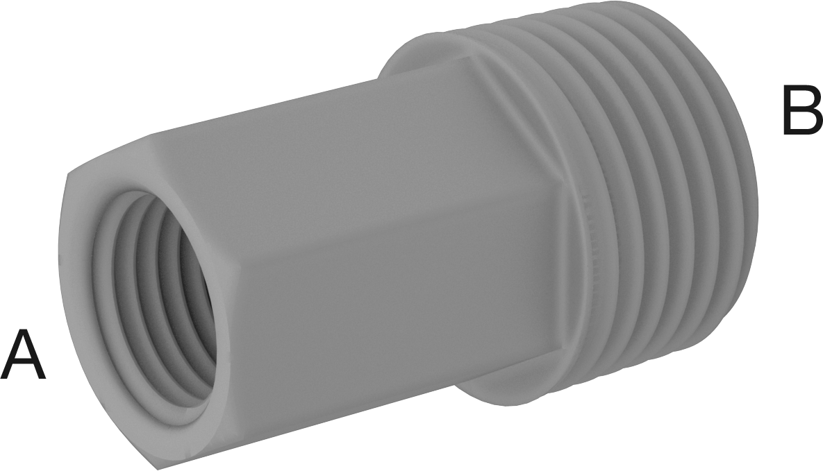 Yağ için Plastik Boru Bağlantı Parçası, Düz Redüksiyon Adaptörü, 1/4 Dişi x 1/2 Erkek NPT