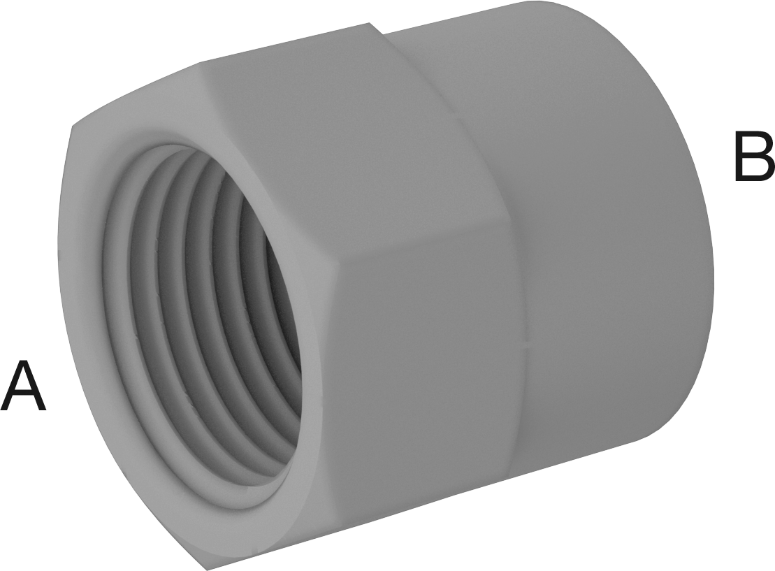 Yağ için Plastik Boru Bağlantı Parçası, Düz Redüktör, 1/2 NPT Dişi x 3/8 NPT Dişi